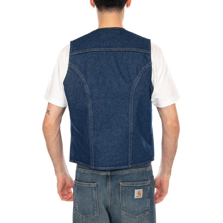 COWBOY CUT VEST PREWASHED INDIGO - Gilet Denim Jeans Uomo Blu 112378789 BL WRANGLER 