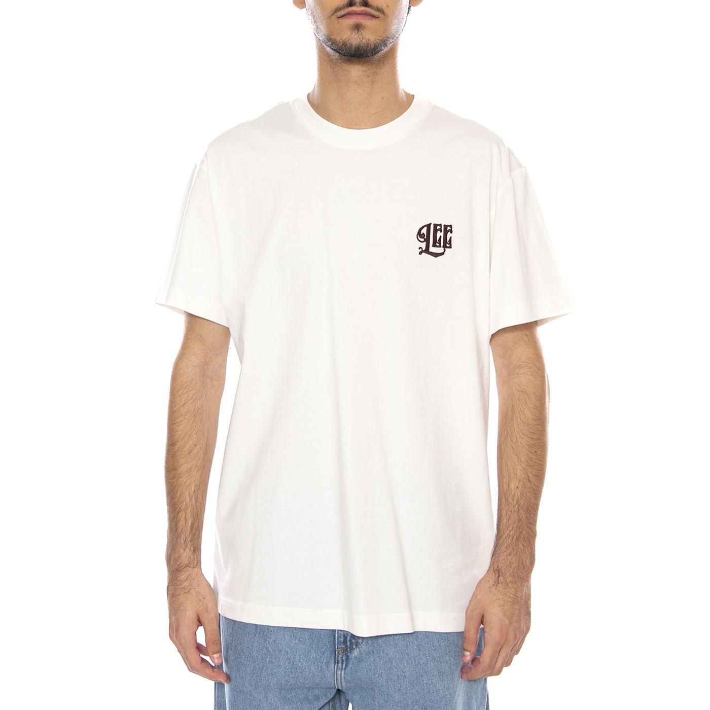 Relaxed Graphic Tee Ecru - Maglietta Girocollo Uomo Panna 112370511  LEE 