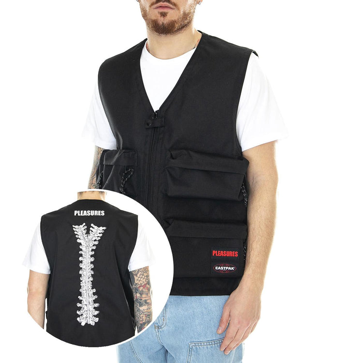 Pleasure Vest XL Spine - Giacca Smanicata Uomo Nera EK0A5BH13J61  EASTPAK 