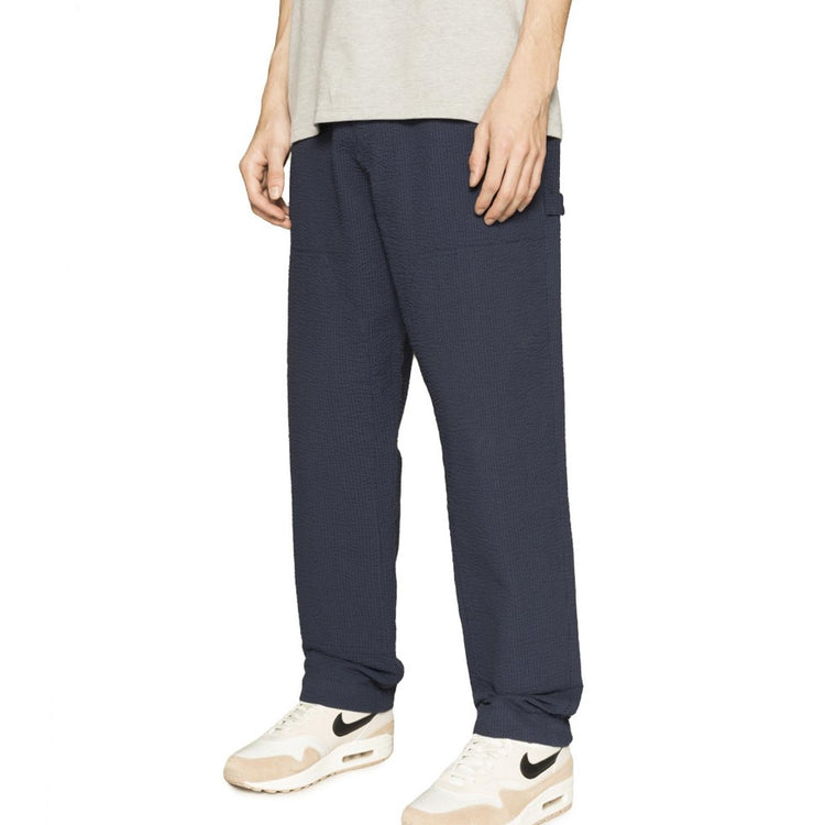 SEERSUCKER WORK PANT NAVY 116346-NAVY . STUSSY 