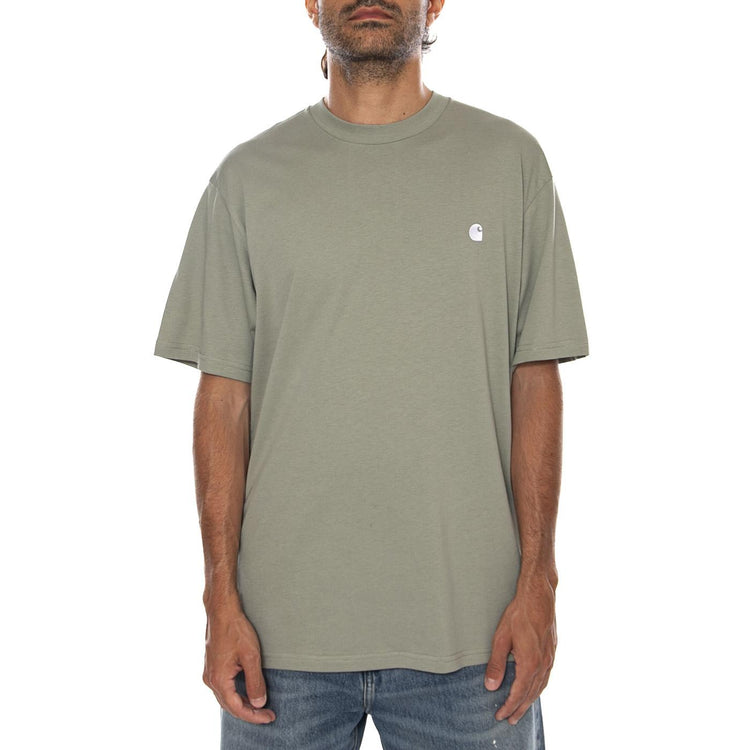 S/S MADISON T-SHIRT SHADY GREEN / WHITE - Maglietta Girocollo Uomo Verde I033000 3S3XX CARHARTT WIP 