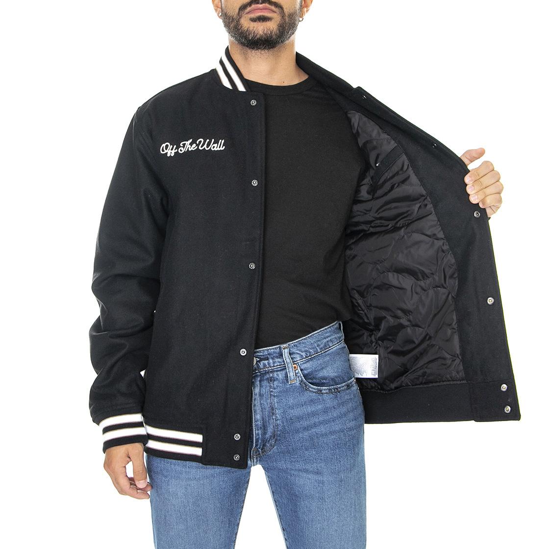 Checkerboard Research Varsity Jacket Black - Giacca Invernale Uomo Nera VN0A7S92BLK1  VANS 