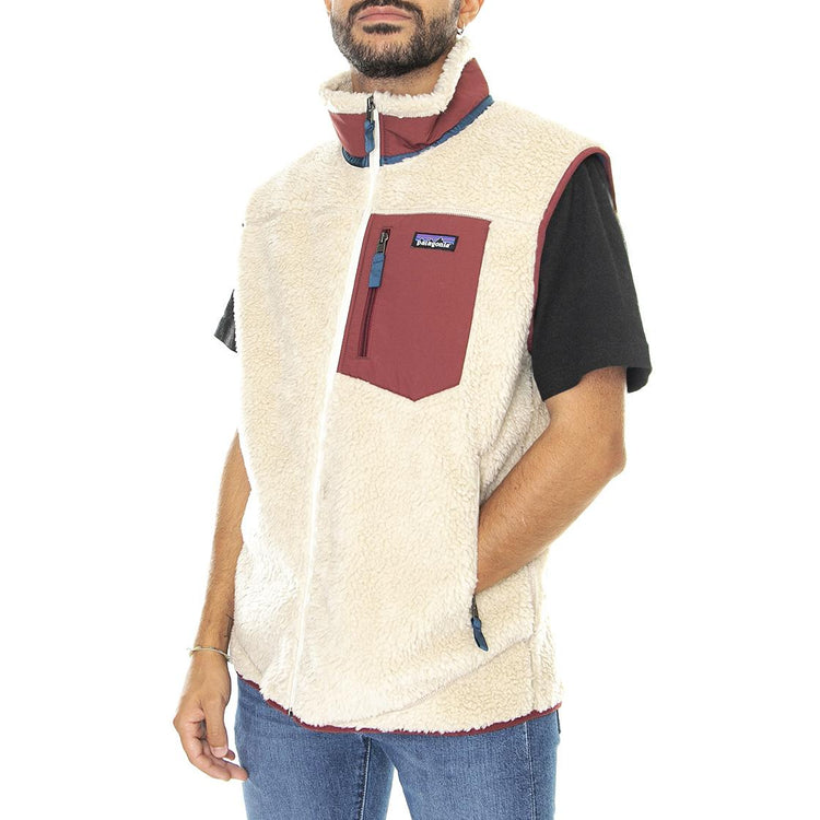 M's Classic Retro-X Vest Dark Natural w/Sequoia Red - Giacca Invernale Smanicata Uomo Beige 23048-DNSQ  PATAGONIA 