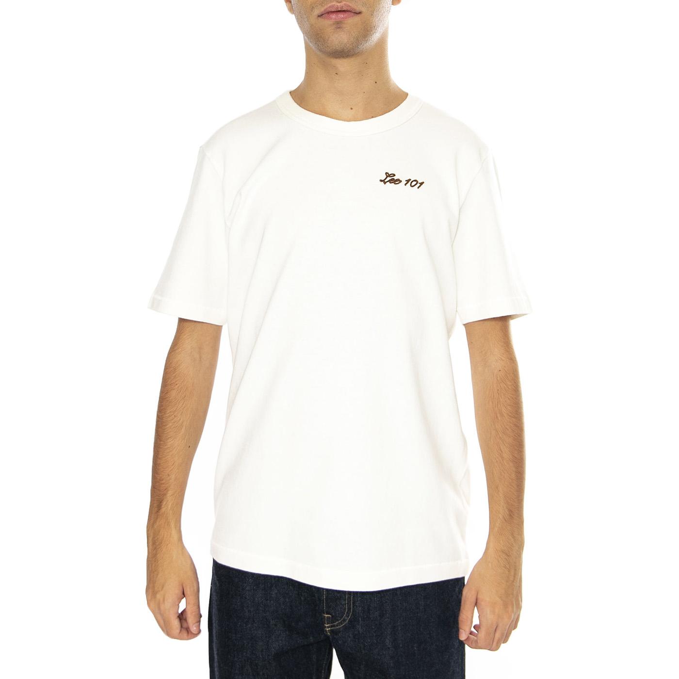 101 Tee Ecru - Maglietta Girocollo Uomo Bianca 112355688-WHITE  LEE 