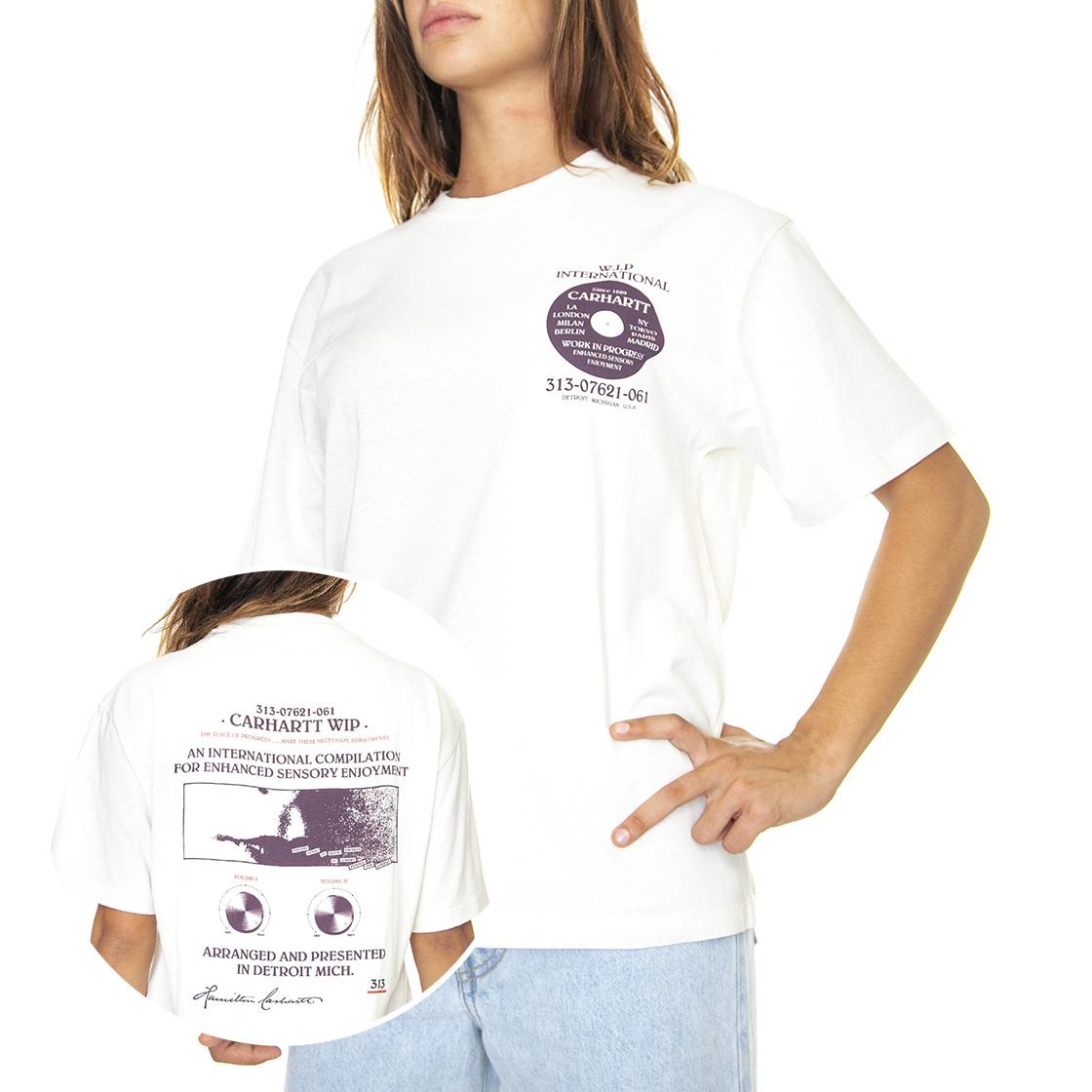 W' S/S Sensory T-Shirt Wax heavy stone wash - Maglietta Girocollo Donna Beige I030936-D660  CARHARTT WIP 