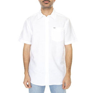 SS 1 Pocket Shirt White - Camicia Maniche Corte Uomo Bianca W5K0LO98  WRANGLER 