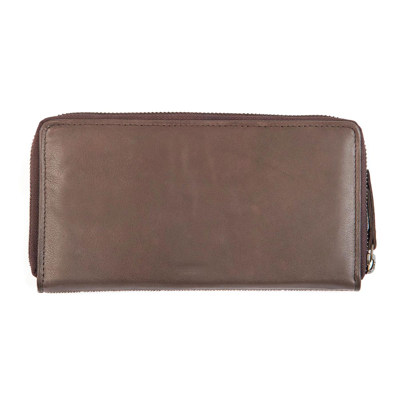 Ness Zip Around Wallet Dark Brown - Portafogli Tartan Marrone / Multicolore 222MLLG0017-BR75  BARBOUR 