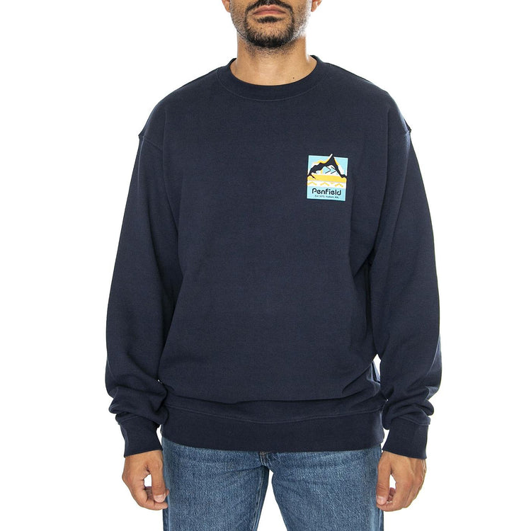 Geo Backprint Sweatshirt Bavy Blazer - Felpa Girocollo Uomo Blu PFD0355-203  PENFIELD 