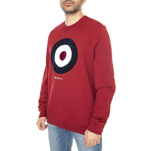 Flock Target Sweat Red - Felpa Girocollo Uomo Rossa 64842-550  BEN SHERMAN 