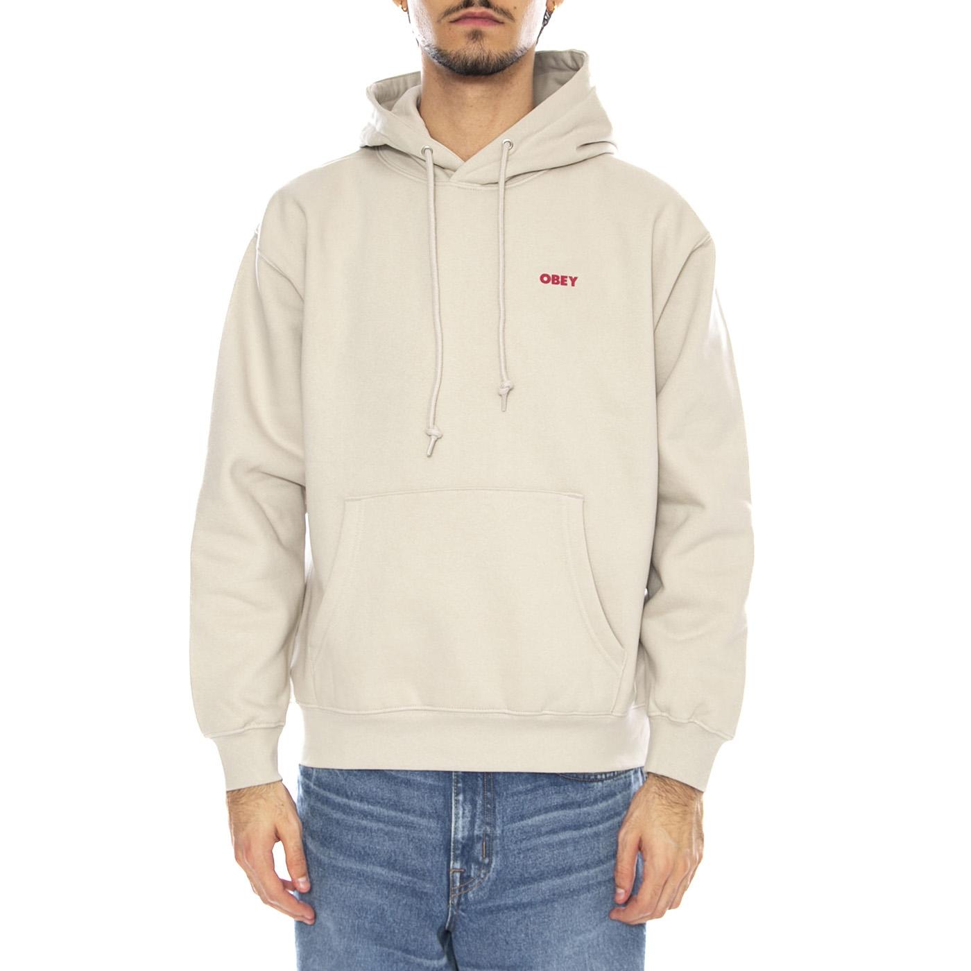 OBEY Art Studio Flowers Fleece Moonstruck - Felpa con Cappuccio Uomo Beige 112844234 MNS OBEY 