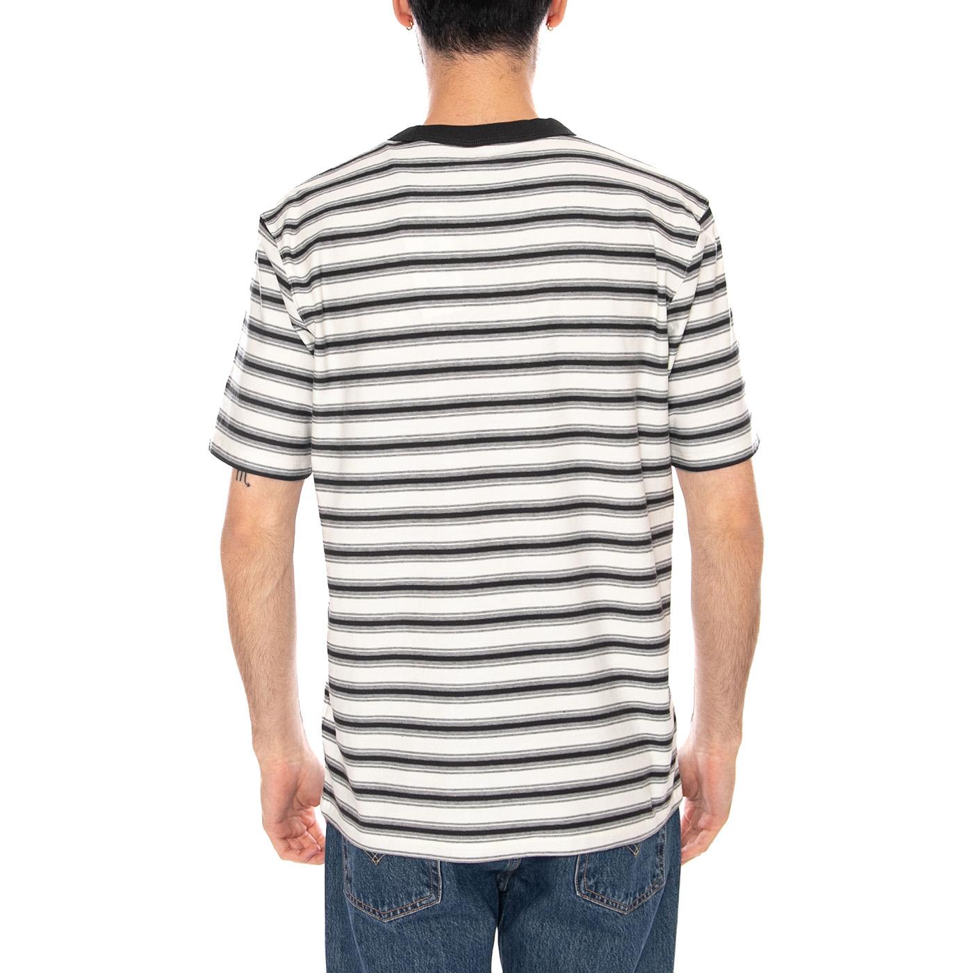 STRIPE TEE WORN WHITE - Maglietta Girocollo Uomo Bianca a Righe 112378014 WHT WRANGLER 