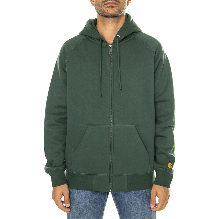 Hooded Chase Jacket Sycamore Tree / Gold - Felpa con Cappuccio Uomo Verde I033664.2CXXX  CARHARTT WIP 