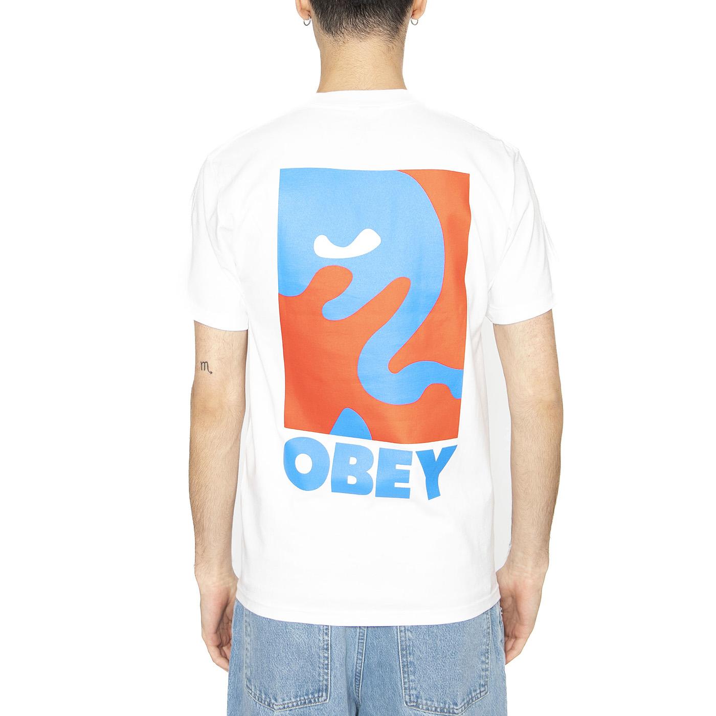 Obey Cropped Icon Tee White - Maglietta Girocollo Uomo Bianca 165264064-WHT  OBEY 
