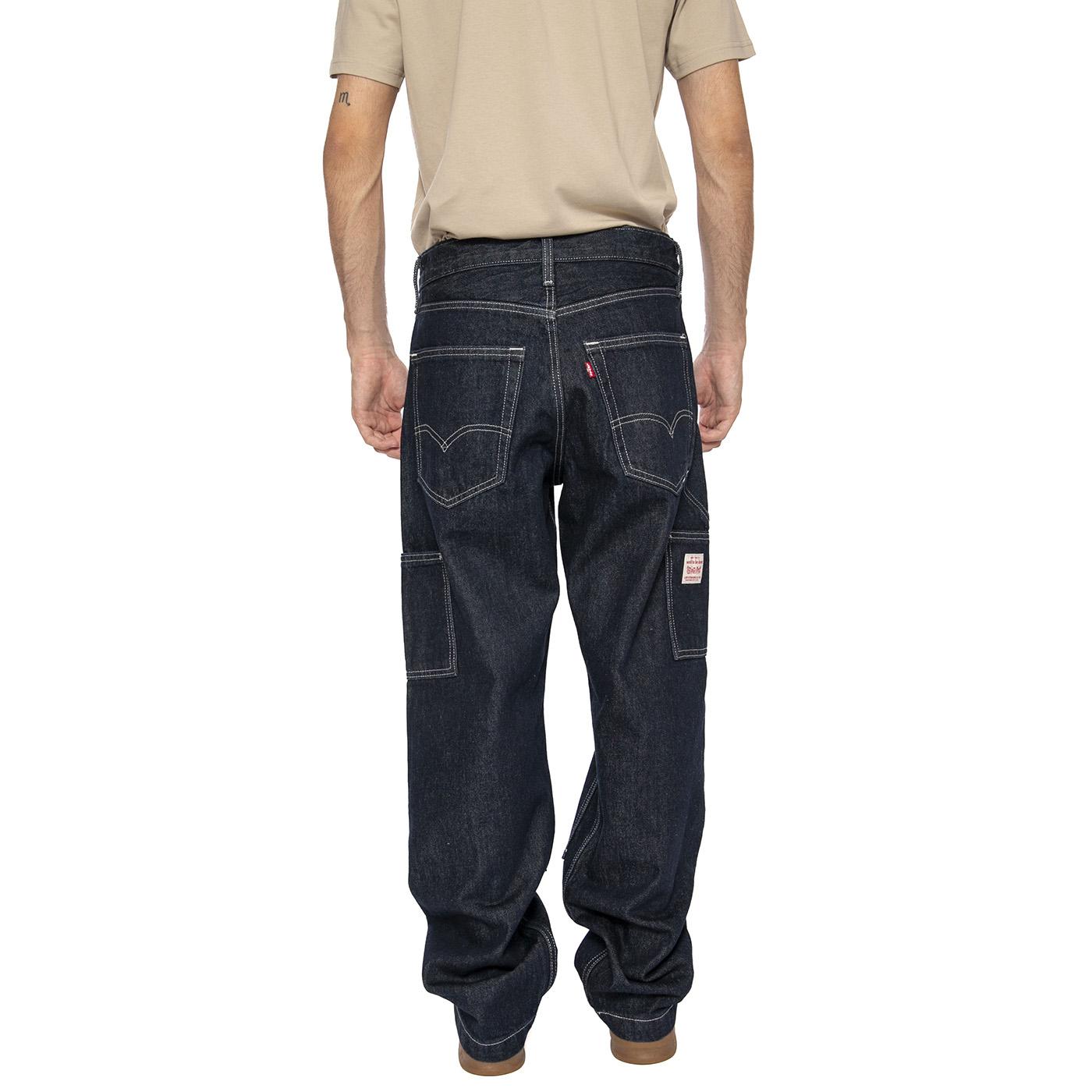 568 Loose Straight Double Knee Mornin Classical Dark Indigo - Pantaloni Denim Jeans Uomo Blu A7367-0013  LEVIS 