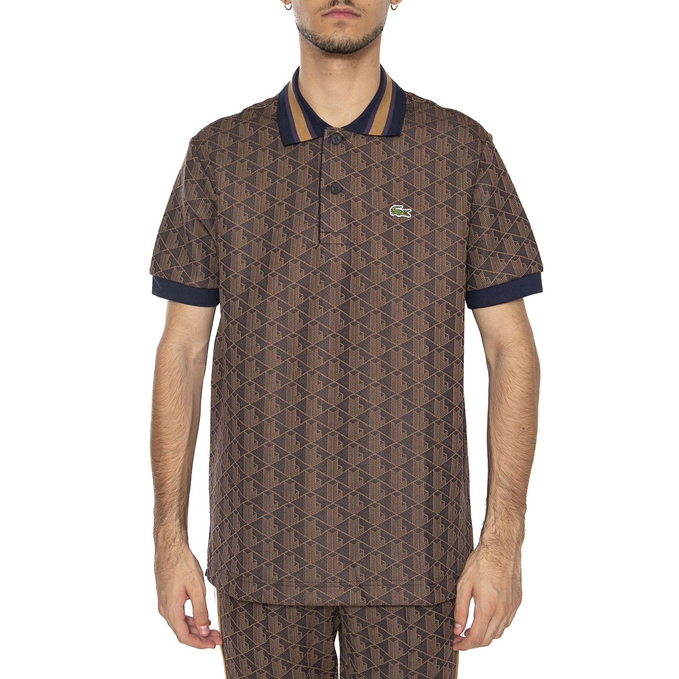 Maglietta M/C 9I4 Brown - Polo Shirt Uomo Marrone DH1417-9I4 . LACOSTE 