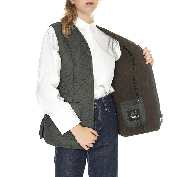 Lady Fleece Betty Dark Olive - Giacca Smanicata Invernale Donna Marrone FW22-LLI0003-OL71 . BARBOUR 