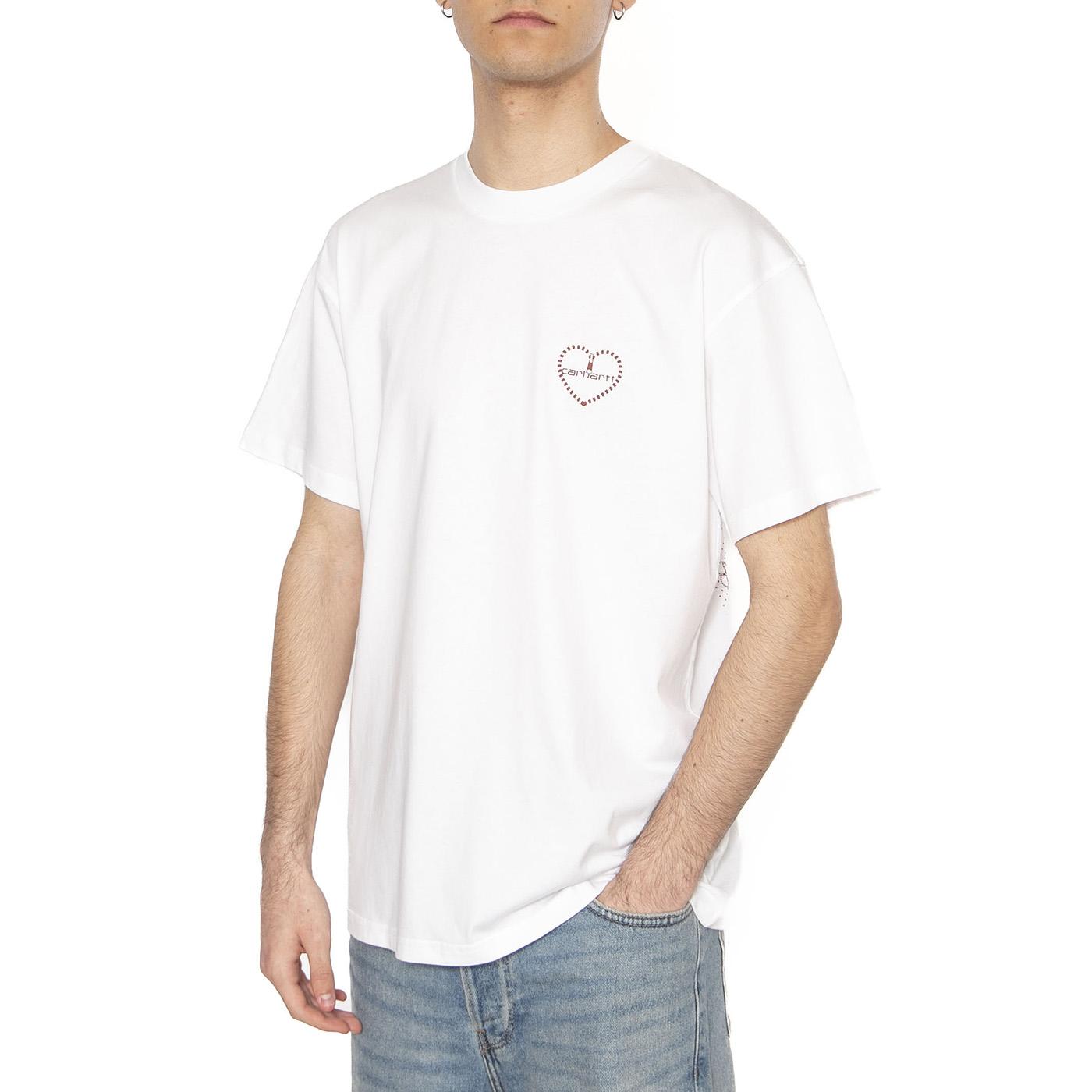 S/S Furoshiki T-Shirt White / Red - Maglietta Girocollo Uomo Bianca I034655.1WZXX  CARHARTT WIP 