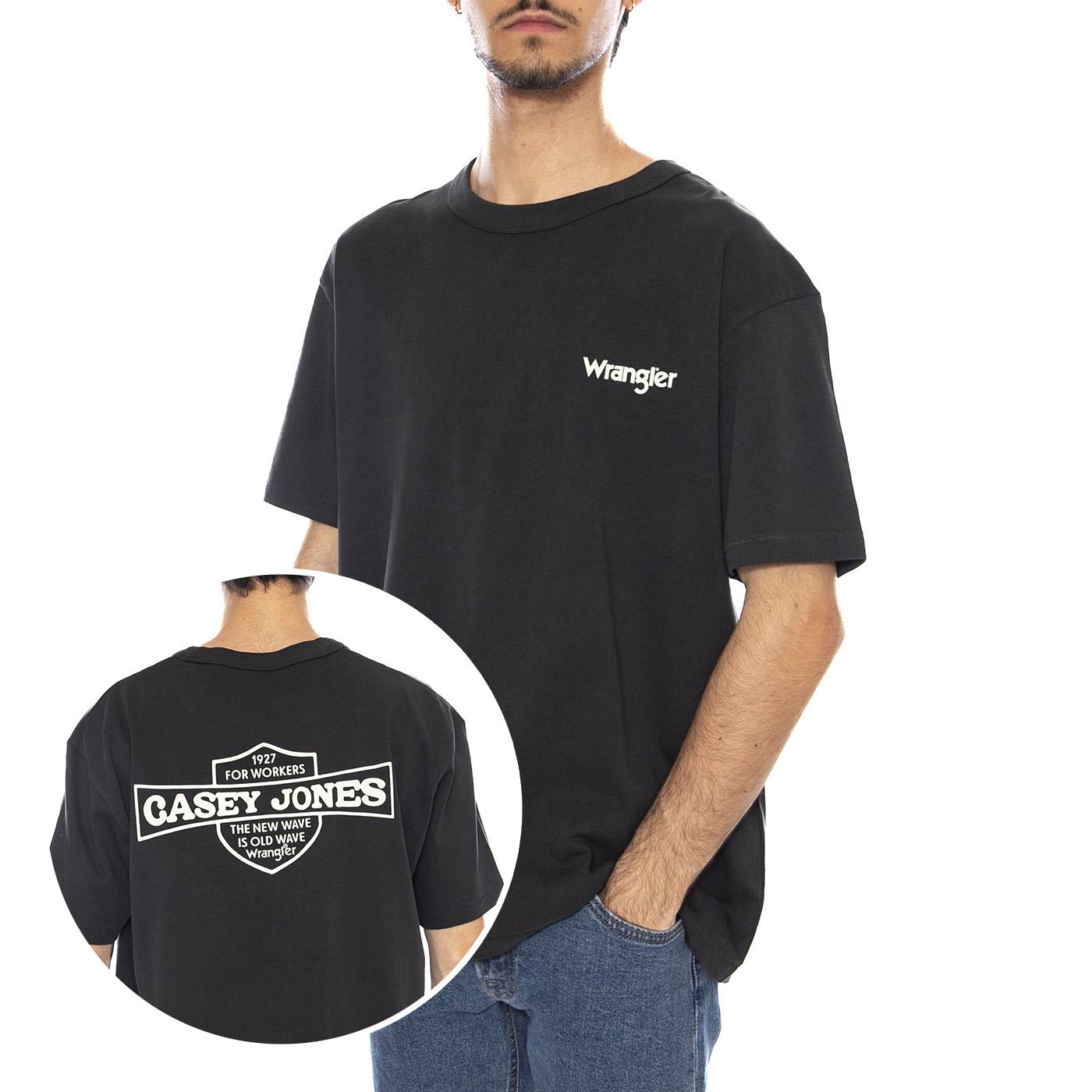 CJ Graphic Tee Faded Black - Maglietta Girocollo Uomo Nera 112371493 . WRANGLER 