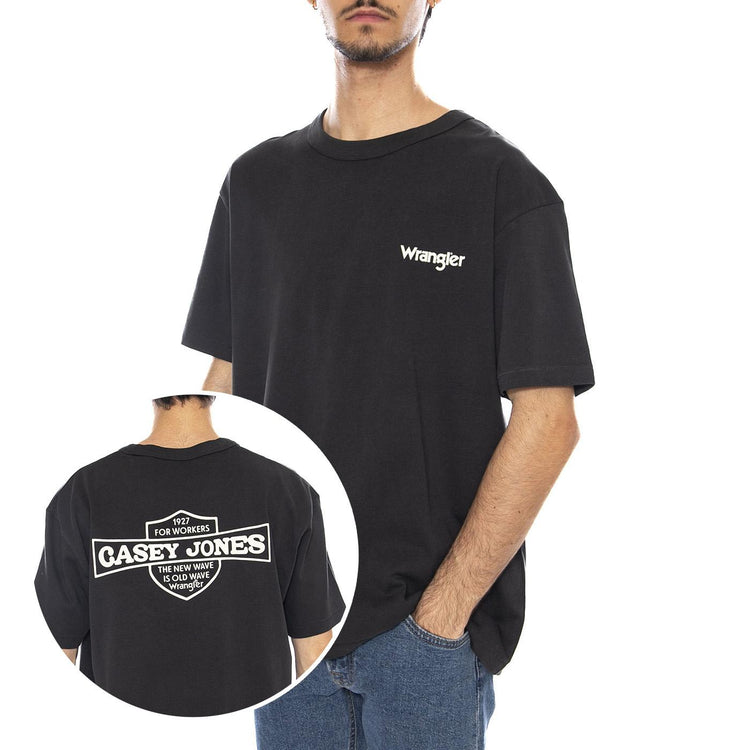 CJ Graphic Tee Faded Black - Maglietta Girocollo Uomo Nera 112371493 . WRANGLER 
