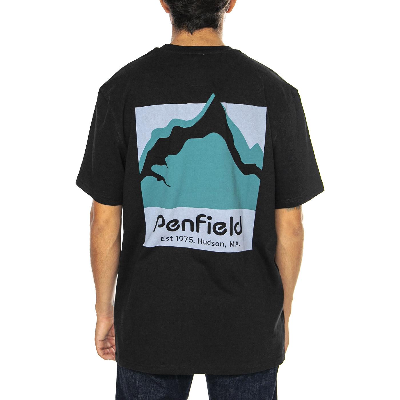 Mountain Scene Back Graphic T Navy Black - Maglietta Girocollo Uomo Nera PFD0223-023  PENFIELD 