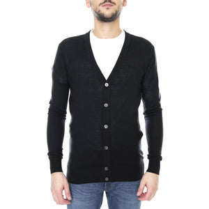 Gotti Basic Cardigan - Black - Cardigan Uomo Nero 151080108-999  MINIMUM 