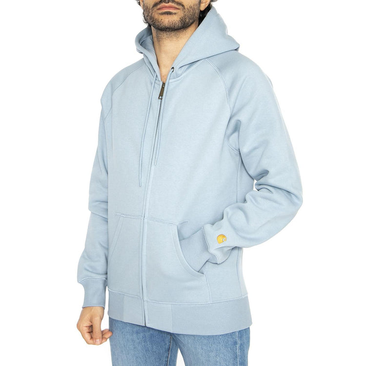 Hooded Chase Jacket Frosted Blue / Gold - Felpa con Cappuccio Uomo Blu I033664.2MYXX  CARHARTT WIP 