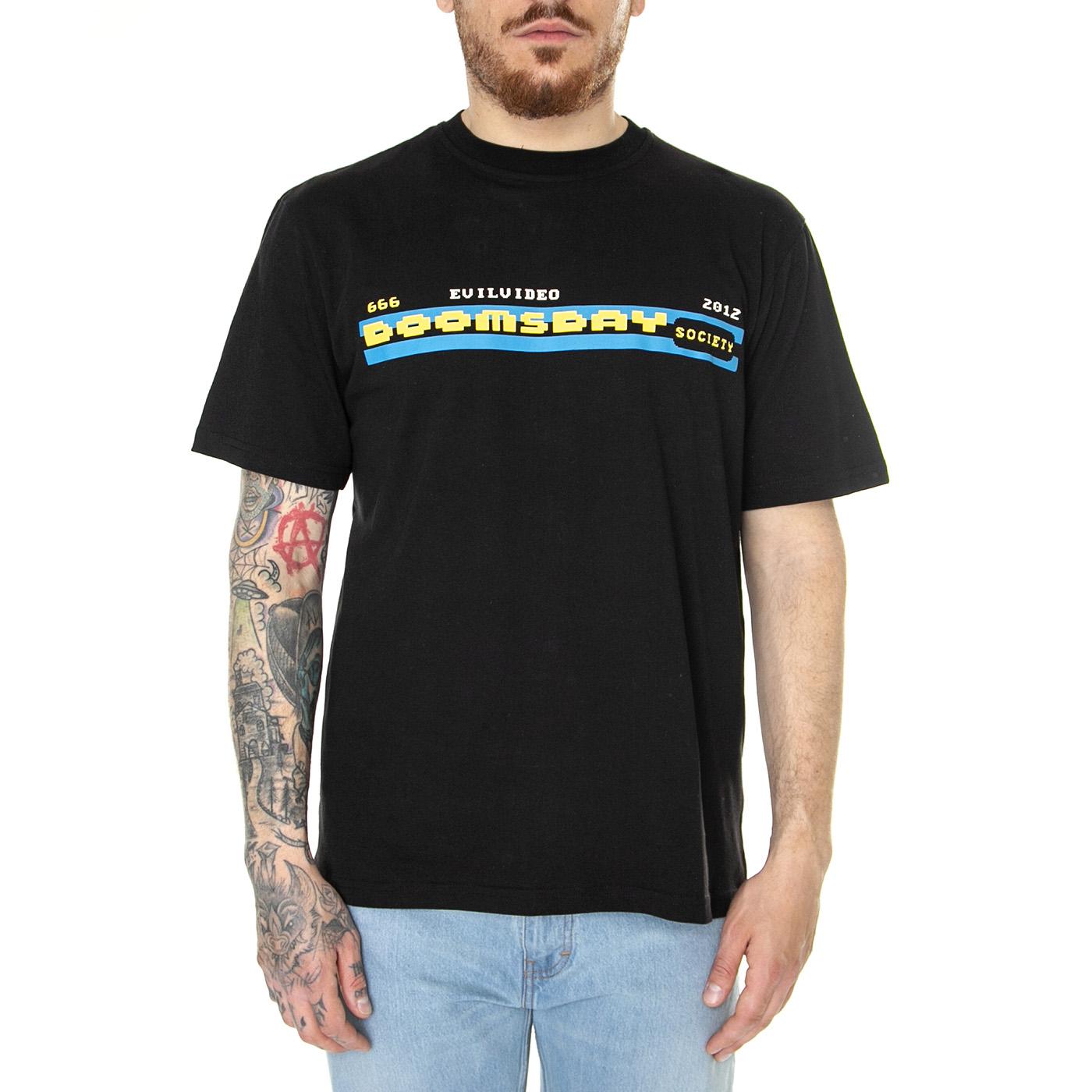 Teletex T-Shirt Black - Maglietta Girocollo Uomo Nera TSH0374BLK  DOOMSDAY 