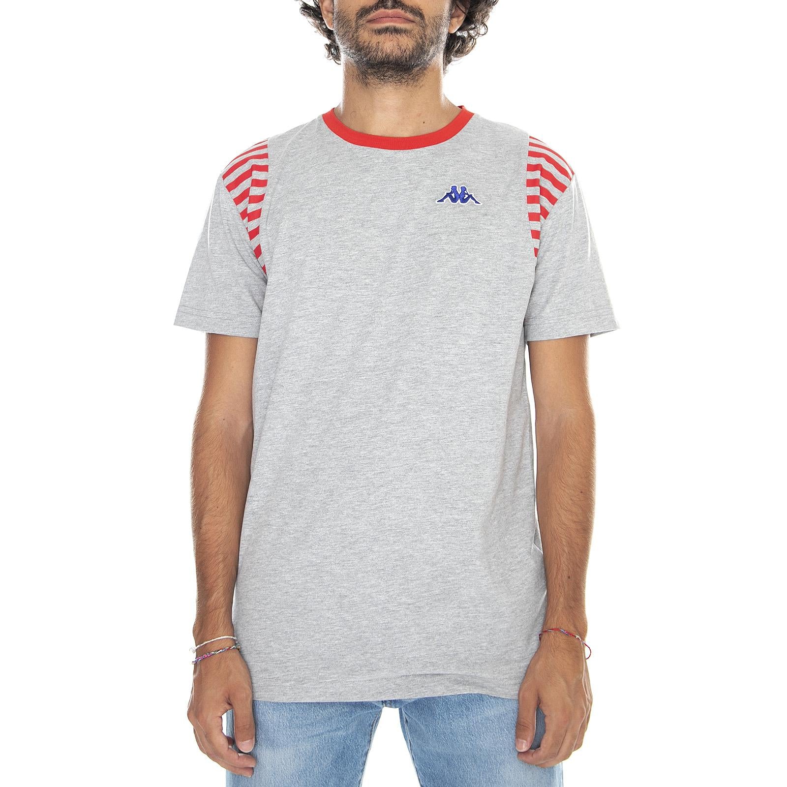 La Track and Field T-shirt - Mid Melange Grey - Maglietta Girocollo Uomo Grigia 303SIS0-D00V  KAPPA 