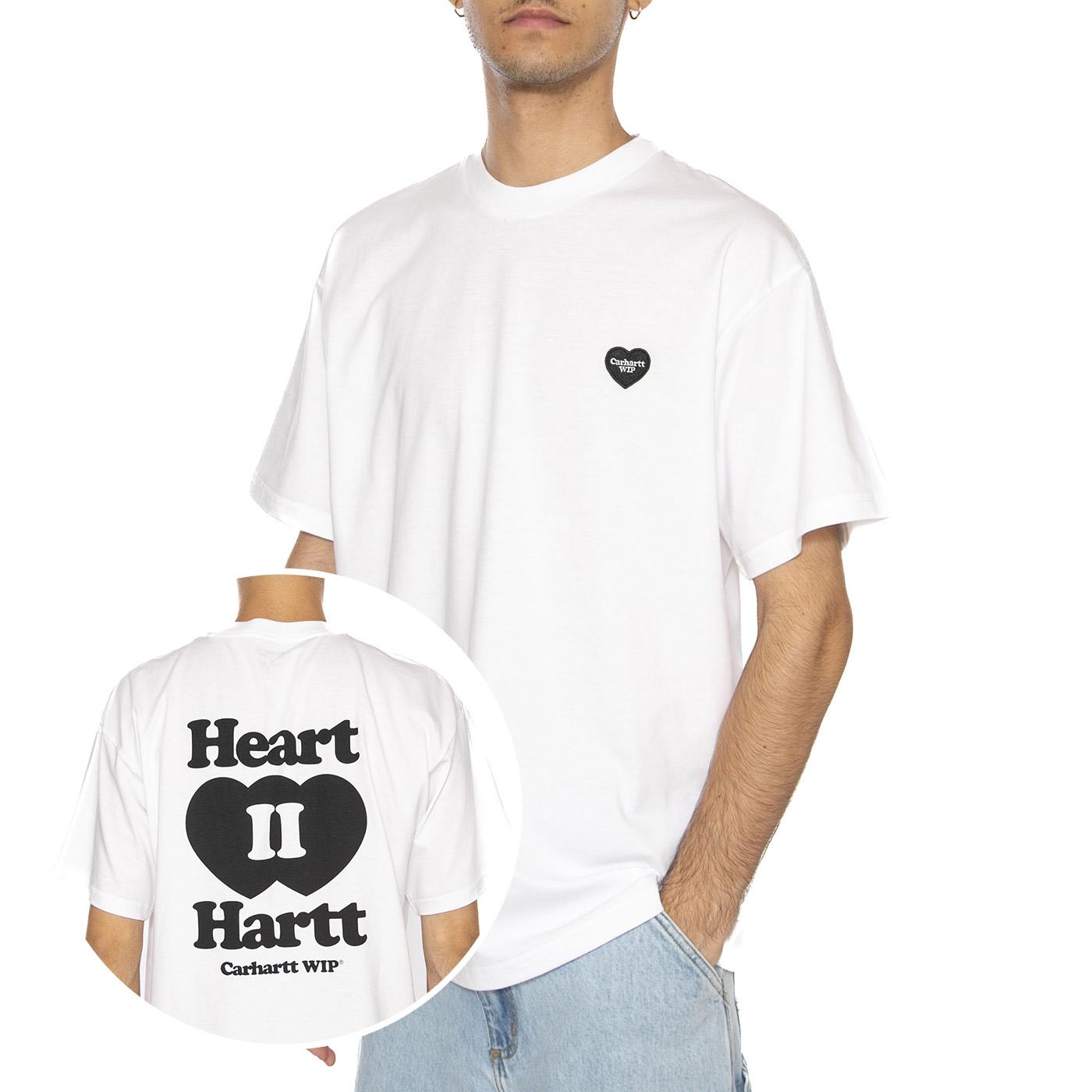 S/S Heart II Hartt T-Shirt White - Maglietta Girocollo Uomo Bianca I035203.02XX  CARHARTT WIP 