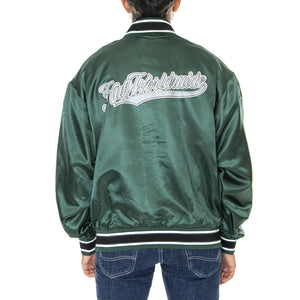 Crackerjack Satin Baseball Jacket Forest Green - Giacca Invernale Uomo Verde JK00372-FOGRN  HUF 