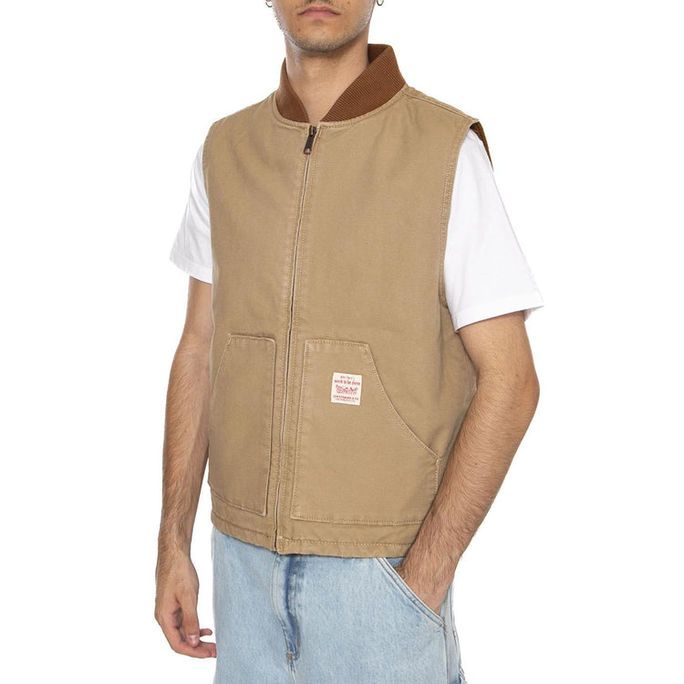 Sansome Vest Tiger's Eye Brown - Giacca Smanicata Uomo Marrone A8580-0001 . LEVIS 
