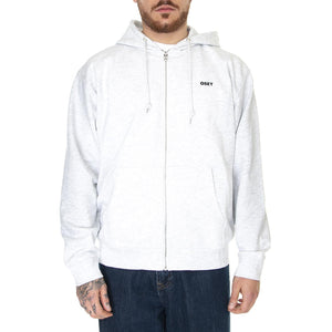 Obey Bold Zip Hood Premium French Terry Fleece Ash Grey - Felpa con Cappuccio Uomo Grigia 117482349-AGRY  OBEY 