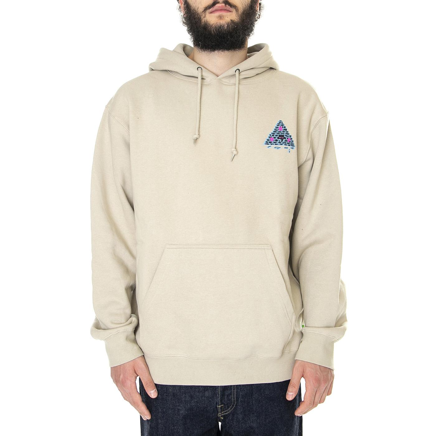Brick Lurk P/O Hoodie Sand - Felpa con Cappuccio Uomom Beige PF00555-SAND  HUF 