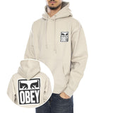 Obey Eyes Icon Kapuzen-Fleece – Moonstruck Beige Herren-Sweatshirt OBEY