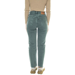 501 Crop Misty Silver Pine Green - Pantaloni Denim Jeans Donna Verdi 36200-0298  LEVIS 