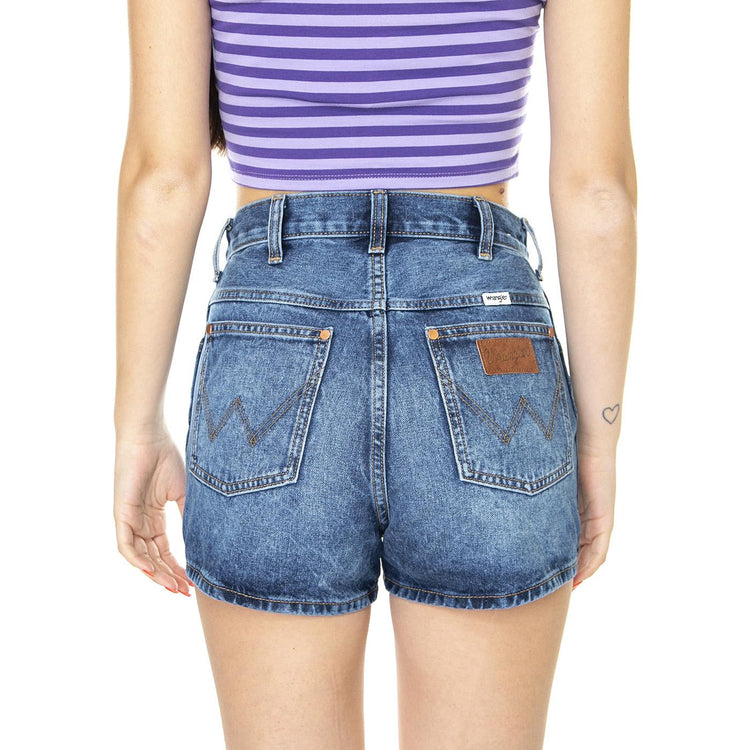 Festival Short Preloved Blue - Bermuda Denim Jeans Donna Blu W25J7316  WRANGLER 