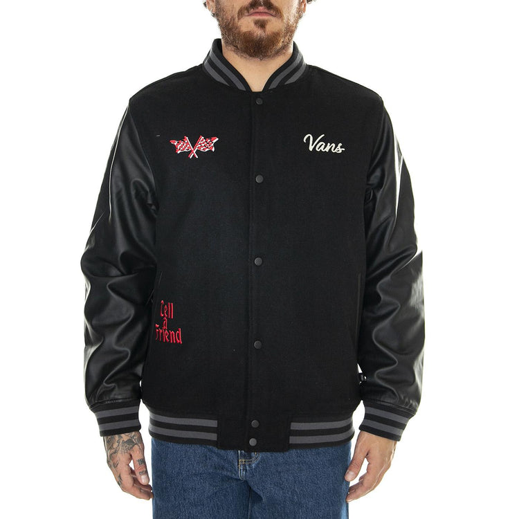 Stevens Varsity Jacket Black - Giacca Uomo Nera VN0008G4BLK1  VANS 