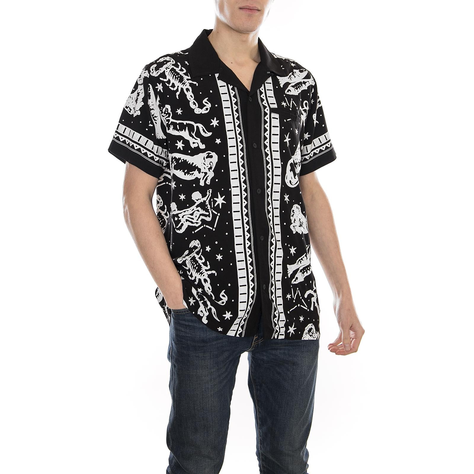 ZODIAC S/S SHIRT BLACK BU00031-BLACK  HUF 