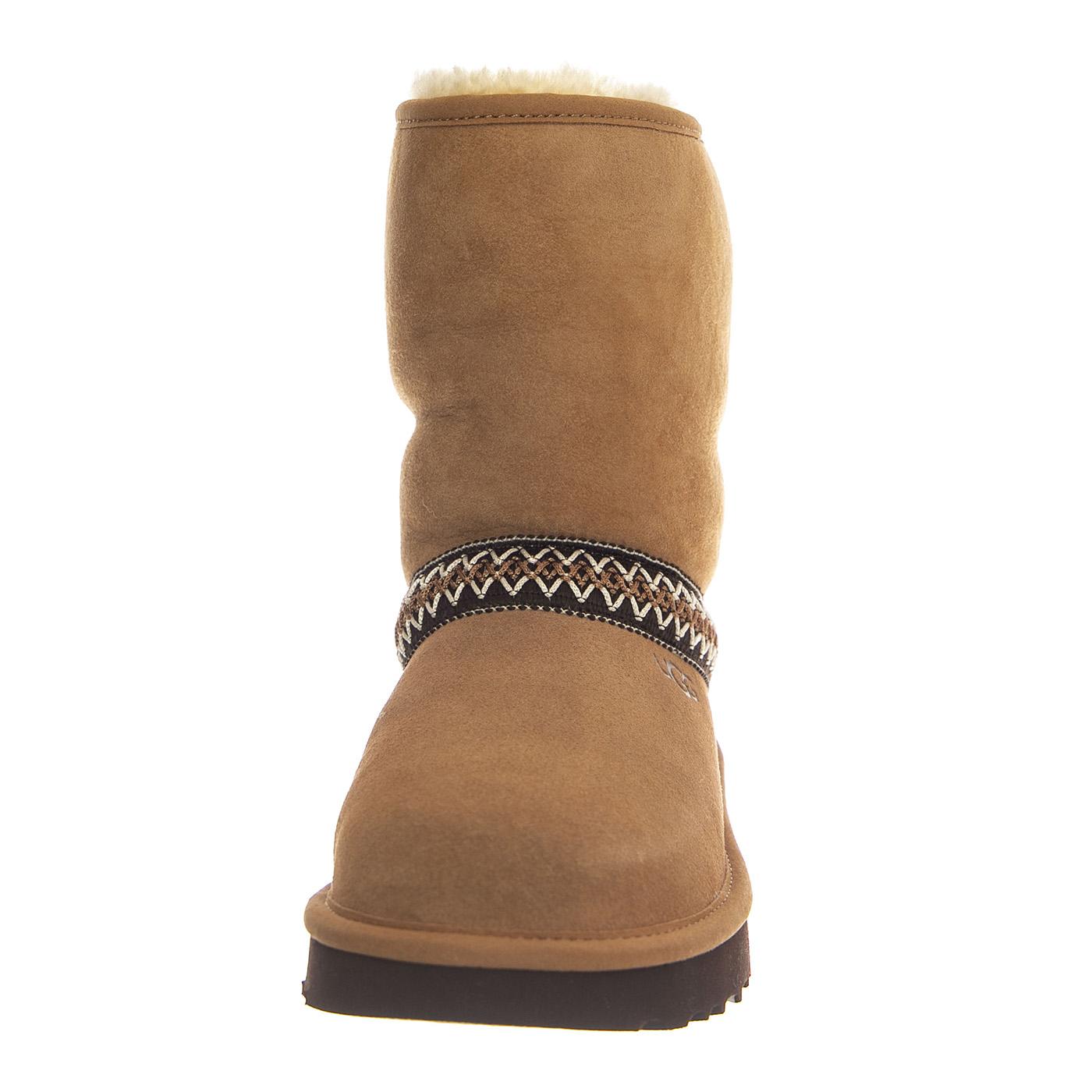 W Classic Short Crescent Chestnut - Stivali Donna Marroni UGSCLSCRCHE1161770W  UGG 