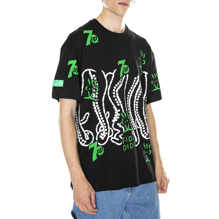 M' 7Up Octopus Splashed Tee Black - Maglietta Girocollo Uomo Nera 23SOTS94-BLACK  OCTOPUS 