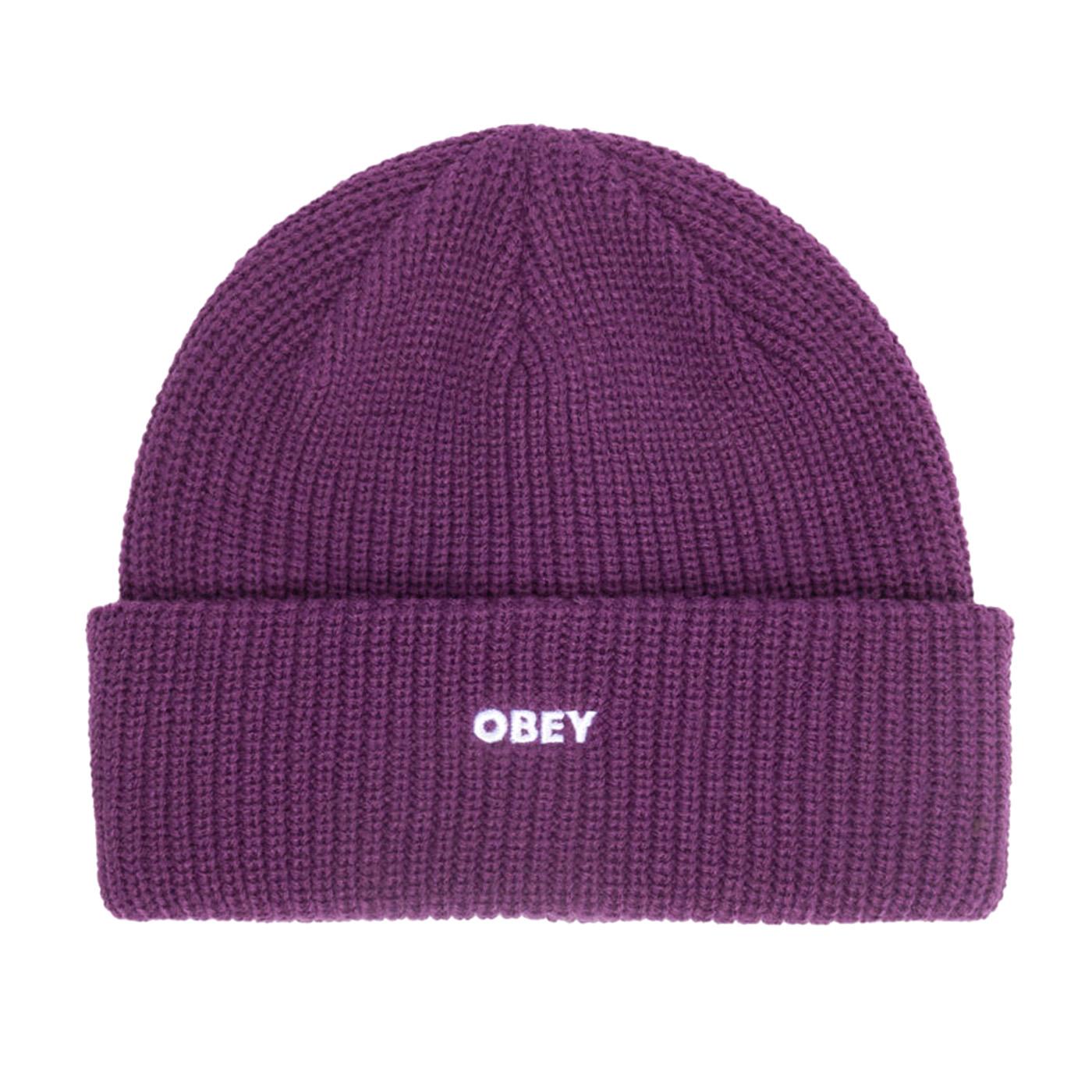 Future Beanie Wineberry - Cappellino in MAglia a Coste Viola 100030163 WNE OBEY 