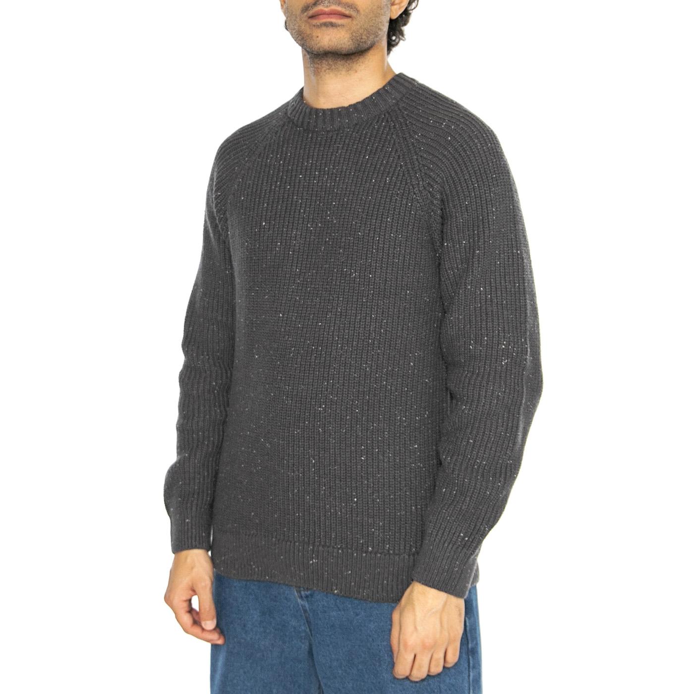 Litus Reg 5 Naps Crew Knit Grey Pinstripe - Maglione Girocollo Uomo Grigio 22031001-4607410  ONLY & SONS 