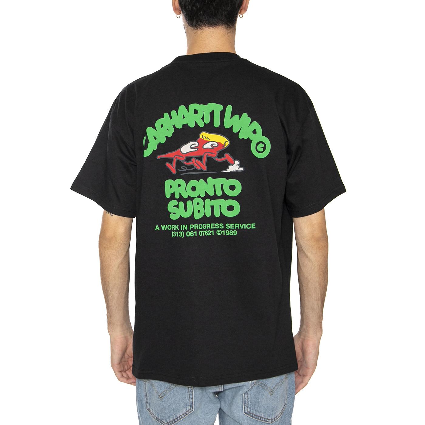 S/S Pronto T-Shirt Black - Maglietta Girocollo Uomo Nera I035195.89XX . CARHARTT WIP 