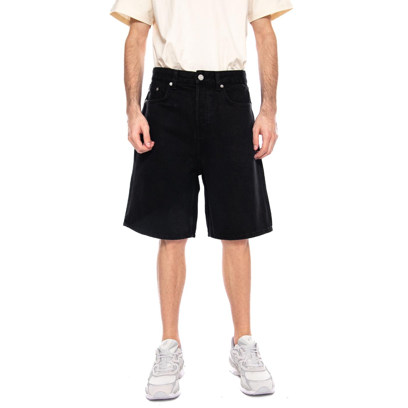 Five Baggy 9893 Pin DNM Shorts VD2 Black - Bermuda Denim Jeans Uomo Neri 22029893 WASHED BLACK ONLY & SONS 