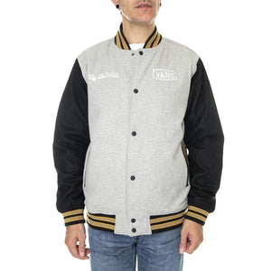 Checkerboard Research Varsity Jacket Chracoal Heather / Black - Giacca Invernale Uomo Grigia / Nera VN0A7S92CHD1  VANS 