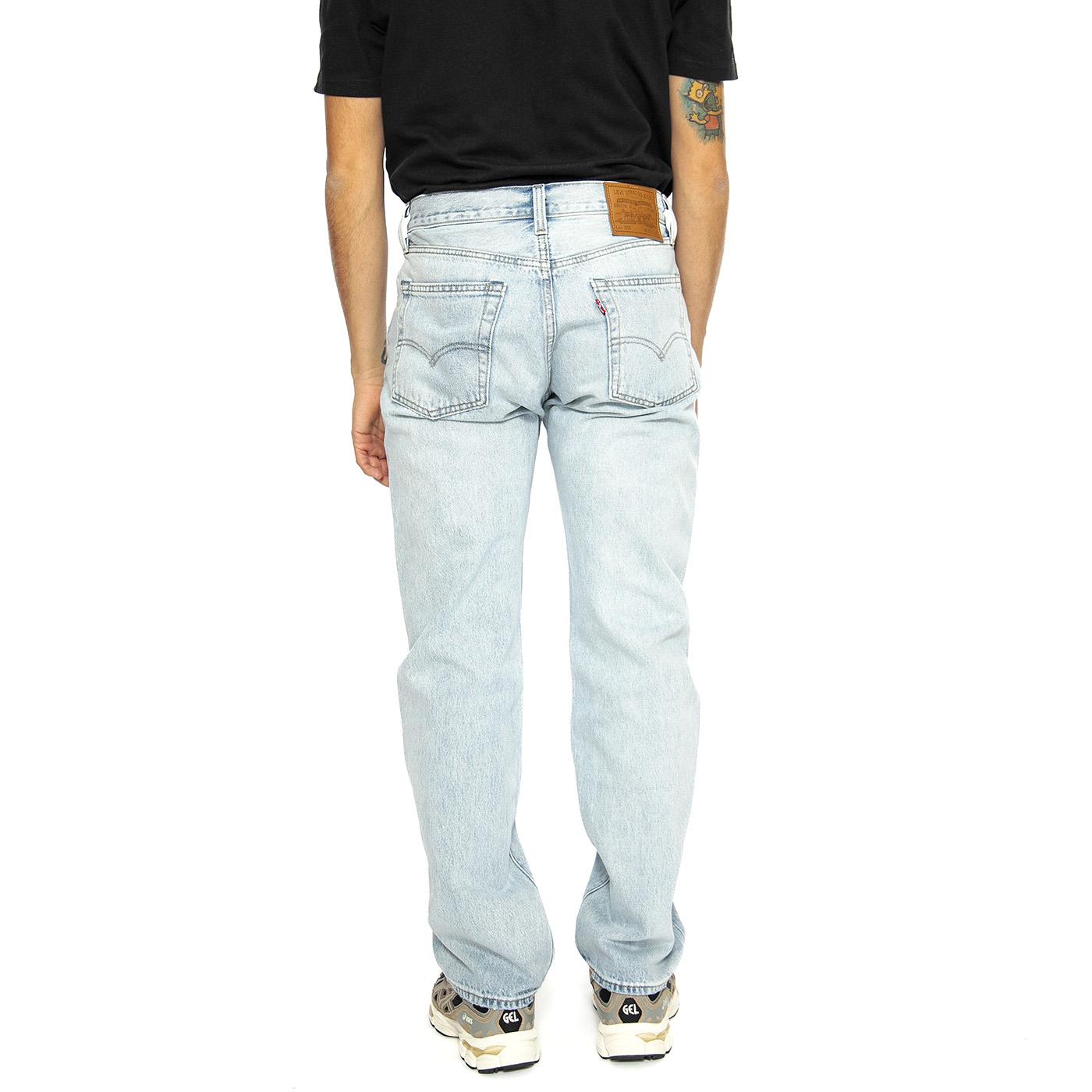 555 Relaxed Straight Baby Blu Essential - Pantaloni Denim Jeans Uomo Blu 000LO-0005  LEVIS 