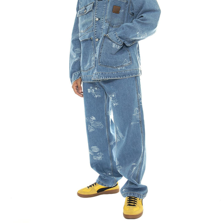 Stamp Pant Stamp Print, Blue bleached - Pantaloni Denim Jeans Uomo Blu I033745.2LN35  CARHARTT WIP 