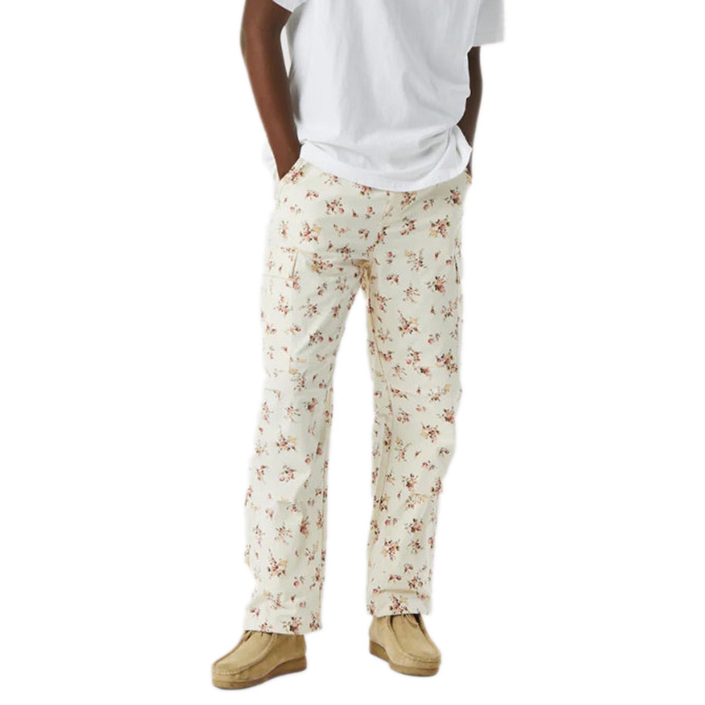 UTILITY FLORAL CARGO PANT IVORY FLORAL - Pantaloni Cargo Uomo Bianco / Multicolore PT00269-IVFLO . HUF 