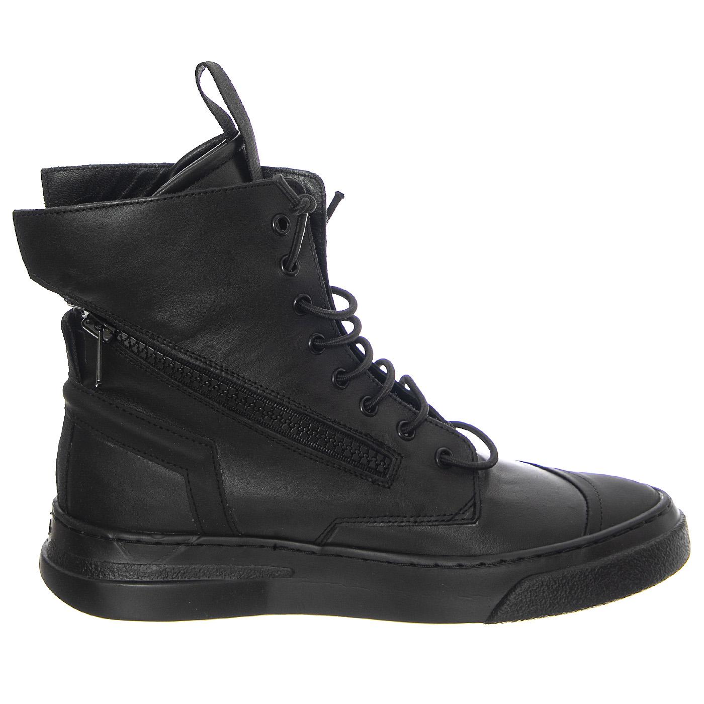 M' Break Nappa Black / Black Sole - Stivali Stringati Uomo Neri BOMBREAK-NAPPA.BK  BRUNO BORDESE 