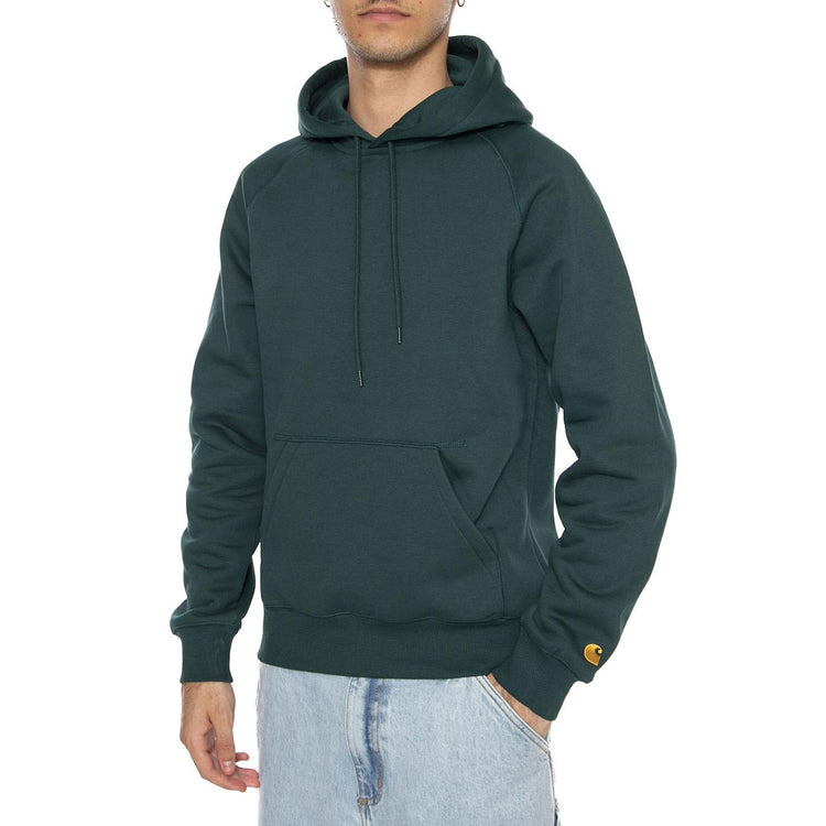 Hooded Chase Sweat Dark Fir / Gold - Felpa Uomo Verde I033661.30YXX . CARHARTT WIP 